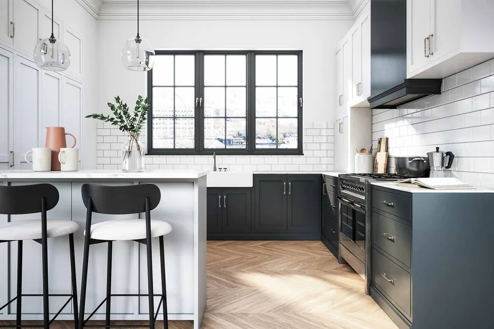 Open-plan kitchen — Grace General Construction